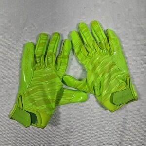 Phenom Vapor-Stick 1.0 Football Gloves Lime Green Tiger Stripe Mens 3XL SFIA